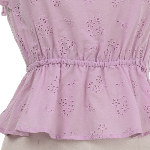 Imagen 4 de 6 de Blusa Peplum Escote Holanes Sin Manga Fresca Romantica.