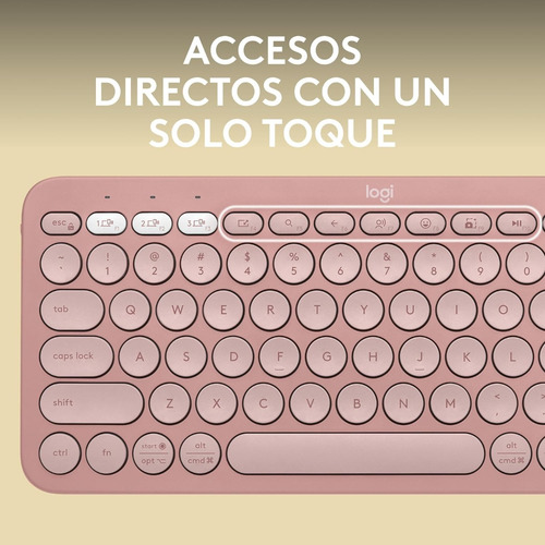 Teclado Logitech Pebble 2 K380s Bluetooth Rosado Español