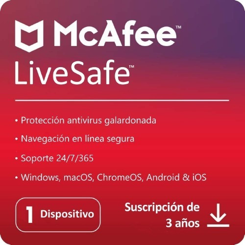 Mcafee® Livesafe® 1 Dispositivo 3 Años
