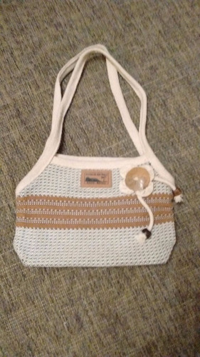 Cartera Tipo Bolso, Tejido Con Cierre