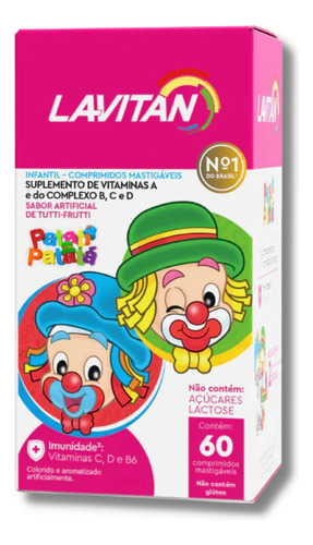 Lavitan Infantil Mastigável Tuti Fruti Vitaminas Crianças 60