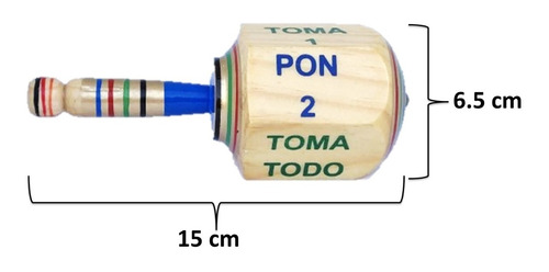 1 Pza. Artesanía Mex. De Madera Pirinola/toma Todo Grande.
