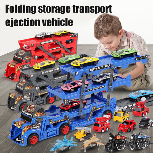Camión Transportador De Coches Toys Mega Huler Truck Con 6 M