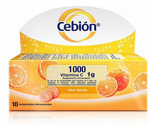 Cebión 1000 Vitamina C 1000mg.  10 Comprimidos Efervescentes