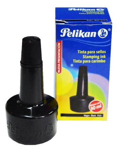 Tinta Para Sellos Pelikan X 28 Cc Color Negro