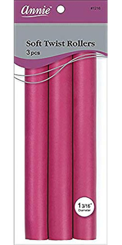 Annie Soft Twist Rollers, Plum, 3 Count