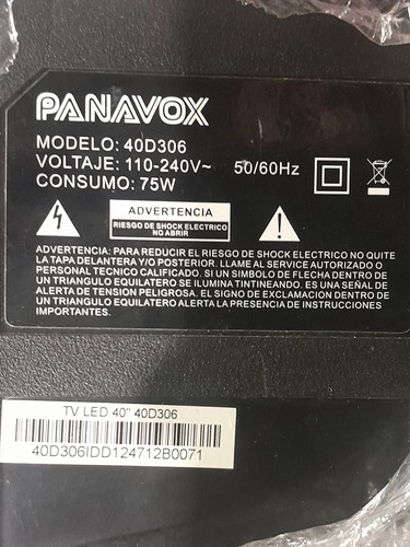 Tv Panavox 40' Roto El Led Que Le Da  Imagen 