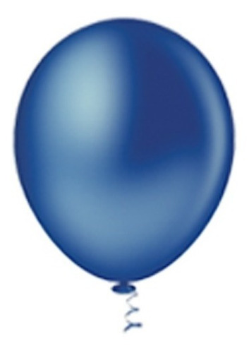 50 Unid - Bexiga Balões Liso Redondo Nº 5 Azul Royal