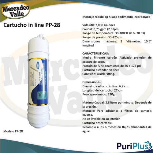 Kit X3 Membranas Filtro Agua In Line Pp Bloque Y Gac Kalley