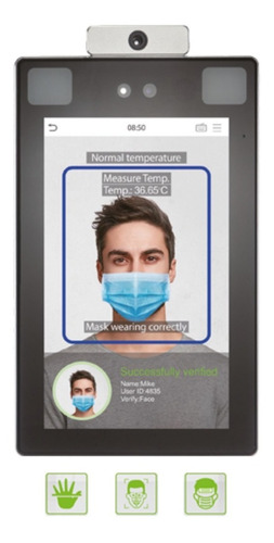 Imagen 1 de 8 de Acceso Facial Detección Temperatura Tapa Boca Zkteco Wifi