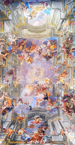 Lienzo Canvas Arte Sacro Pozzo Gloria De San Ignacio 155x80