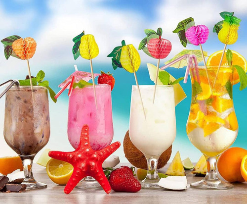 Palitos Tropicales Para Cócteles Por Paquete