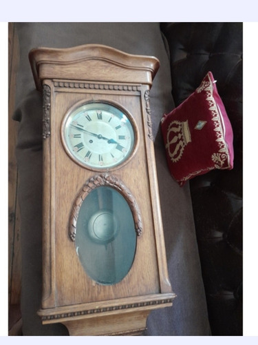 Reloj Antiguo Pared Péndulo Roble Jungnhans Aleman (Usado)