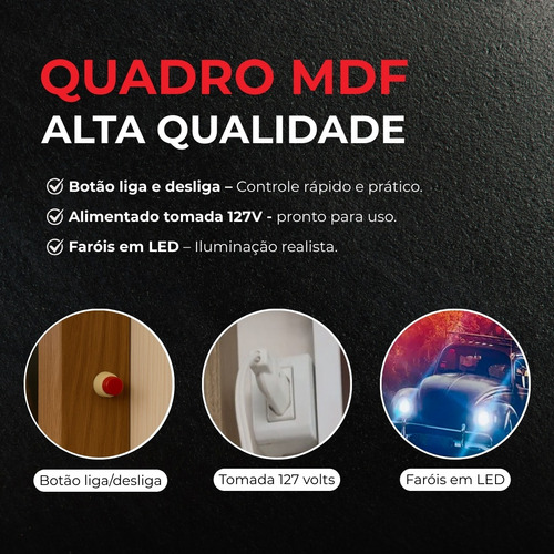 Quadro Luminoso Decorativo Com Led 103x70cm Mdf Quarto Sala