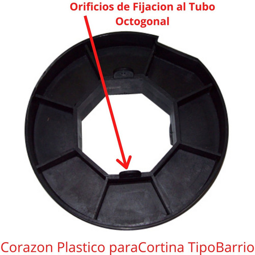 Imagen 5 de 10 de Corazón Plástico Para Eje De Cortinas Barrios 70 Mm