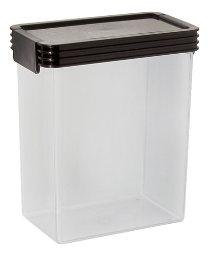 Imagen 4 de 7 de Set 2 Contenedor Hermético Táper Organizador Plástico 2400cc