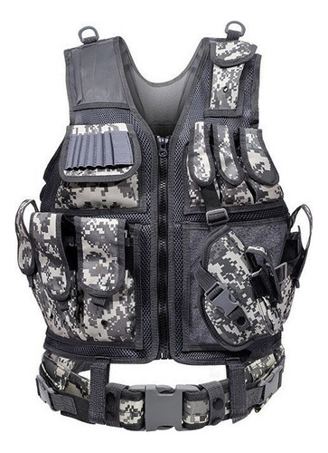 Chaleco Táctico Paintball Airsoft Bolsos Remmovibles B