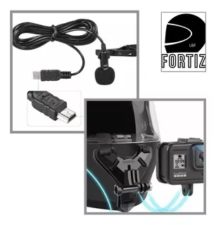 Kit Suporte Para Capacete E Microfone Lapela Para Gopro 3 4