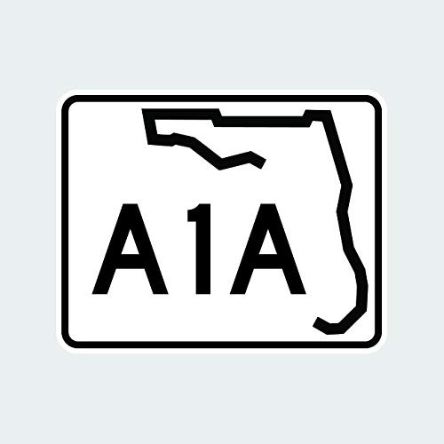 Pegatina De Señal De Ruta Estatal De Florida A1a Calco...