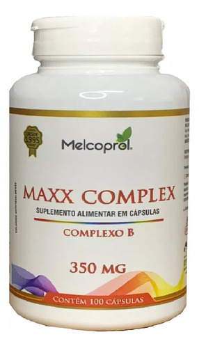 Maxx Complex Complexo B 350mg 100 Cpls - Melcoprol 24h Sabor Neutro