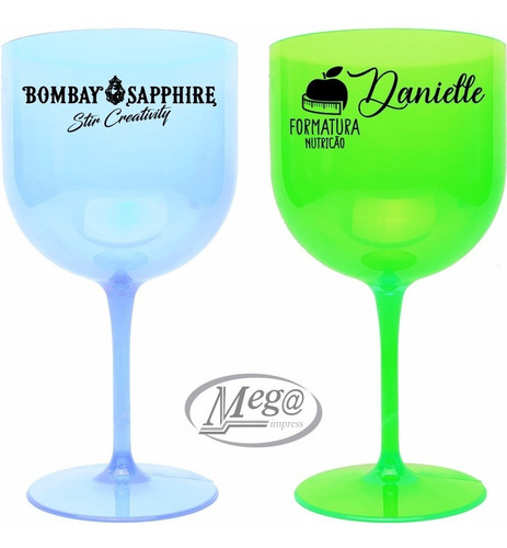Imagem 7 de 8 de 20 Taças De Gin Personalizadas Acrilicas 600 Ml Frente/vers