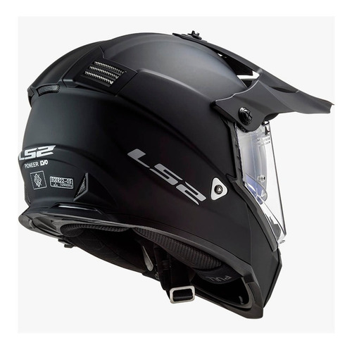 Imagen 2 de 5 de Casco Moto Ls2 Mx436 Pioneer Evo Negro Mate - Fas Motos