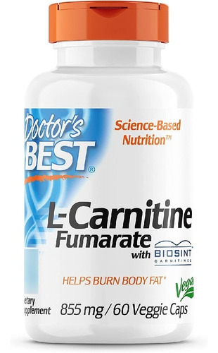 L-carnitina Fumarato 855 Mg Doctor's Best 60 Capsulas