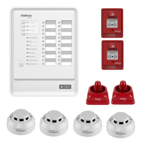 Kit Incendio Intelbras Cic 12 L Convencional Sirene Fumaça