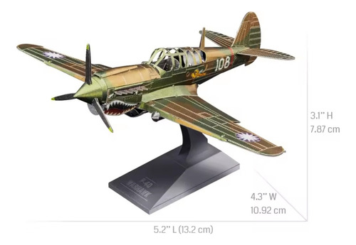 Aviones Aeronaves A Escala De Metal Puzzle 3d Rompecabezas P-40 Warhawk