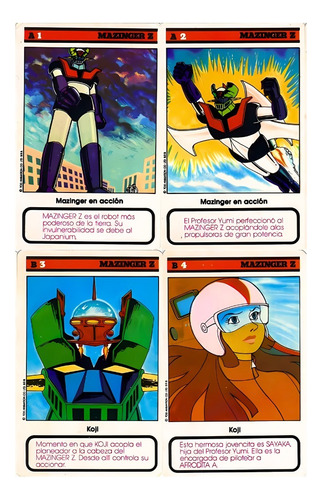 Juego De Cartas Retro Mazinger Z 1985 Para Imprimir