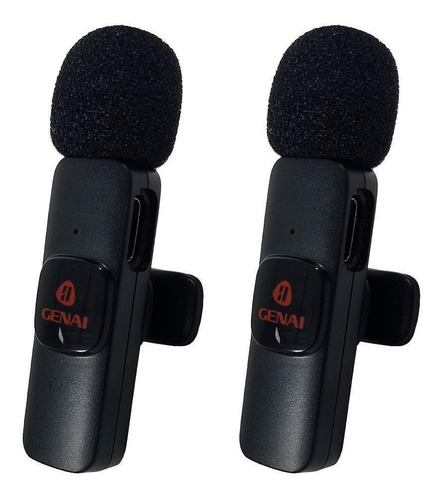 Microfone De Lapela K9 Duplo Sem Fio Para Celulares Tipo C