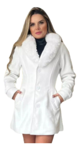 Cabolsa Inverno Feminino Parka Gola Xalé Com Pelinho Forrada