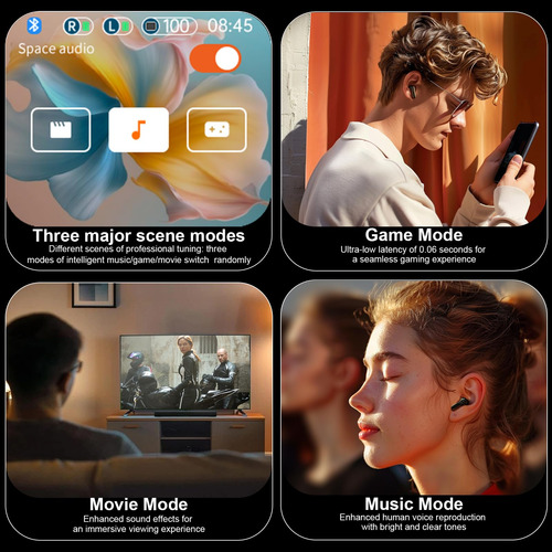 Audífonos Inalámbricos Bluetooth 5.4 Anc Enc Con Pantalla