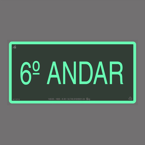 Placa De Sinalização Pavimento 6º Andar