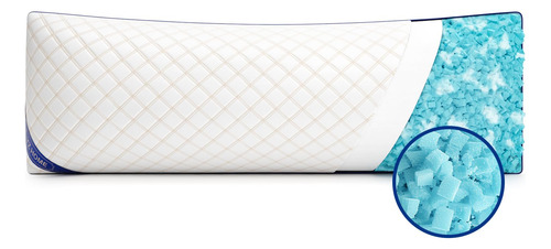 Almohada Corporal Larga Viscoelástica Altura Ajustable Azul