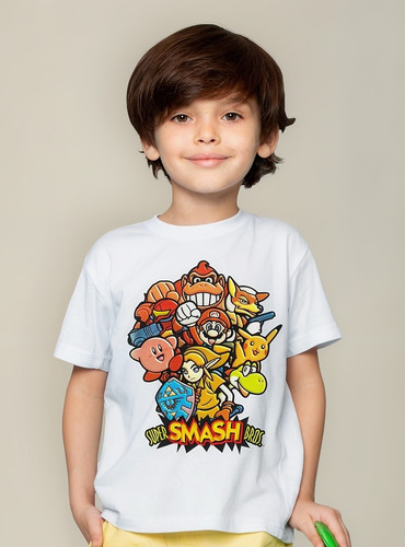 Playera Niño Super Smash Bros 64 Nintendo 64 Personajes Usa