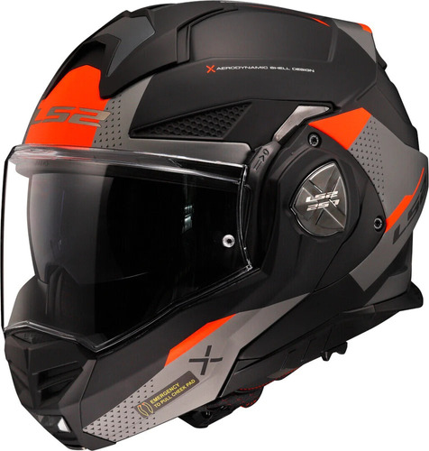 Casco Abatible Ls2 Advant X Oblivion Ff901 Negro Titanium 