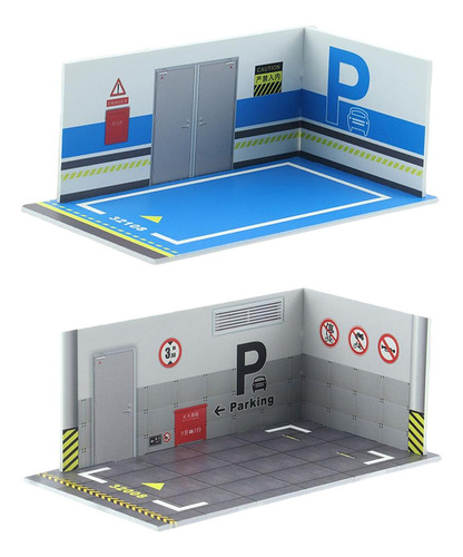 2 Piezas 1/32 Diecast Car Parking Mini Car Garage Estilok
