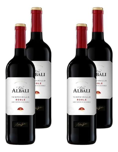 Kit 4 Vinhos Viña Albali Roble Tinto Espanha 750ml