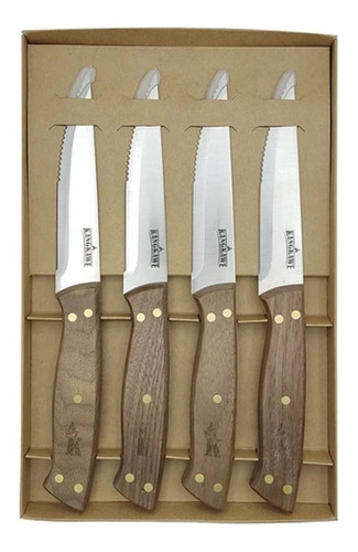 Set 4 Cuchillos Kangkawe Premium Parrilla Cocina Asado Bbq