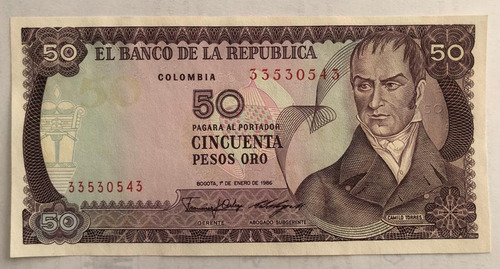 Billete 50 Peso Oro 1986