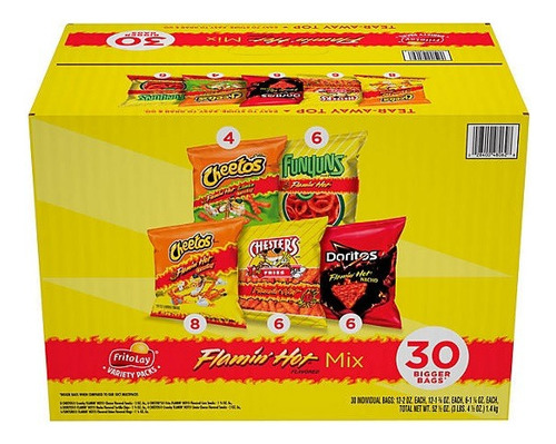 Frituras Frito-lay Hot Mix Variety Pack Con 30 Bolsitas