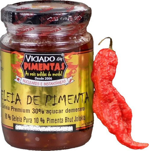 Geleia De Pimenta 30% De Açúcar Demerara 10% De Bhut Jolokia