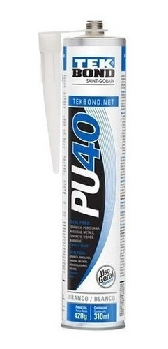 Sellador Poliuretano Negro Pu40 Cartucho Tek Bond 420g 