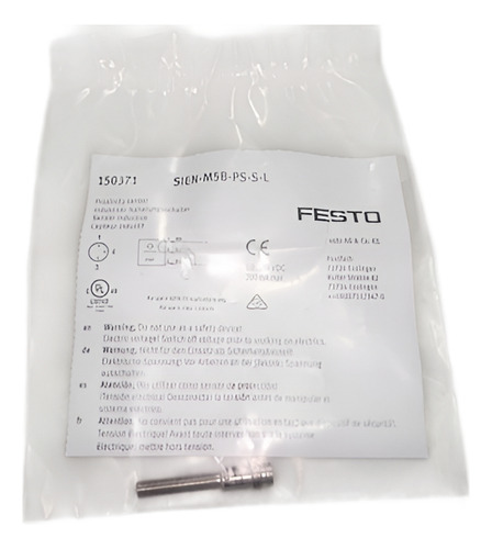 Sensor Inductivo Marca Festo Mod. Sien-m5b-ps-s-l No. Art. 150371