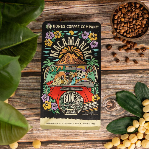 Café Macamaniac 355 G Saborizado Macadamia Y Coco Molido