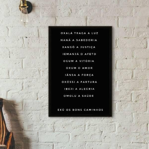Marco decorativo Frames On-Line Candomblé marco de fotos con nombres orixás, 33 x 24 cm, negro, 33 cm x 24 cm, negro