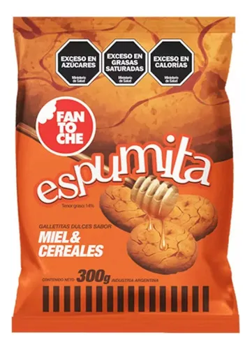 Caja Galletitas Fantoche Espumita Miel Cereales Dulces Pack