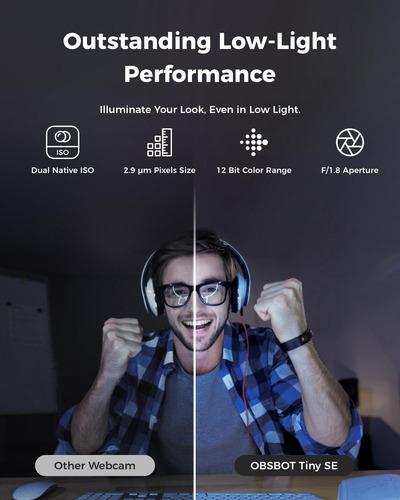 Webcam Obsbot Tiny Se 1080p 100fps Con Seguimiento Ai Color