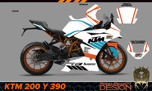 Stickers Ktm Rc200 Y Rc390 Antigua Calca Graficos D Uso Rudo